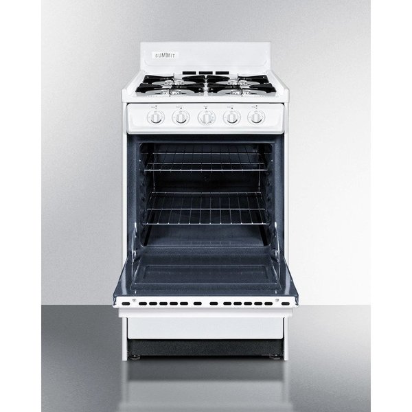 Summit Appliance Div. Summit-White Gas Range, Slim 20"W, Electronic Ignition WNM1107